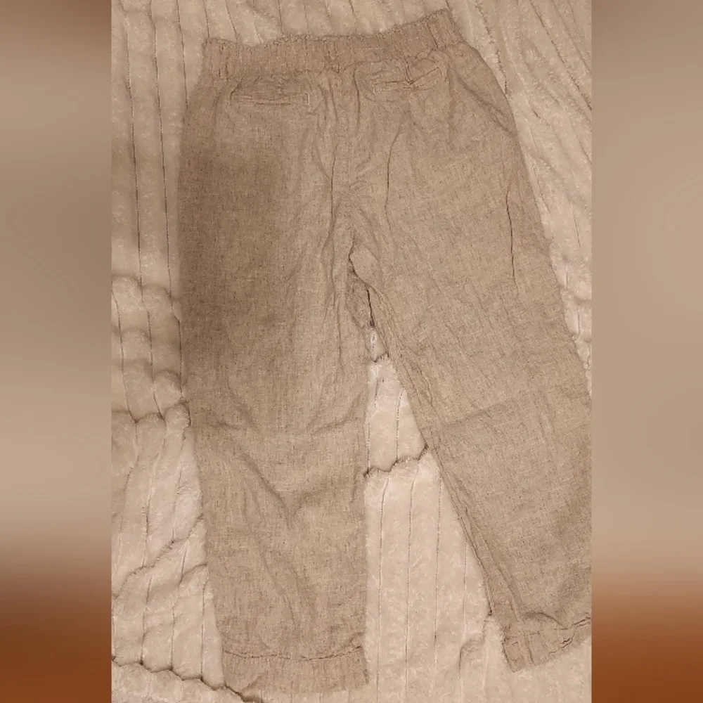4/$18 Linen Canvas Capri Beach Pants - Picture 3 of 5